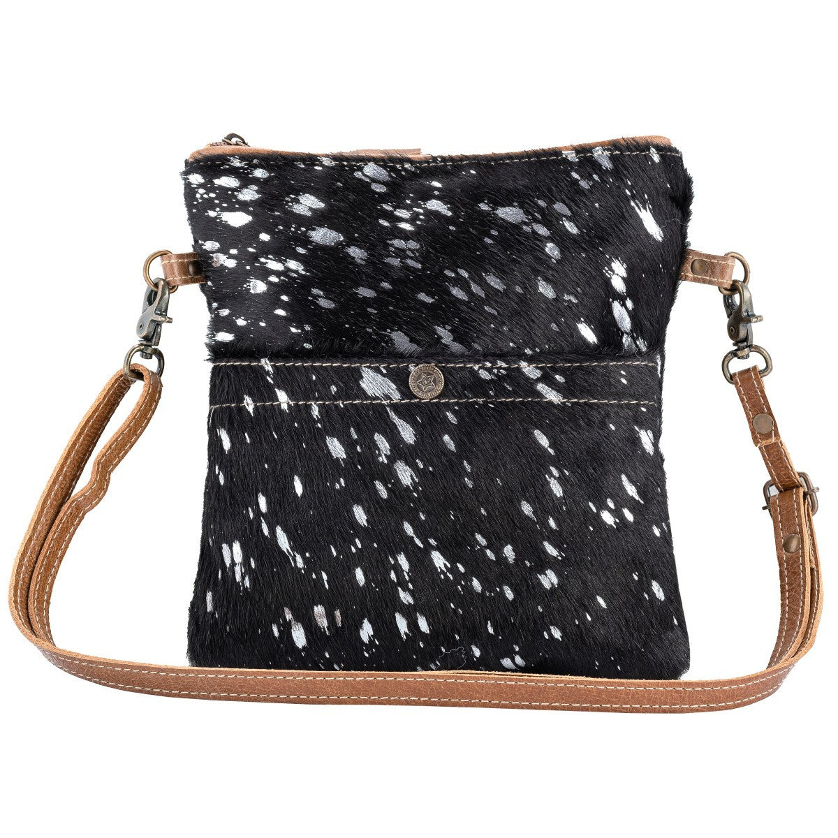 Bhrayna Glitzy Silver Black Crossbody